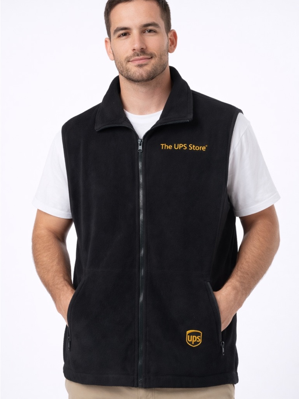 Colorado Timberline Vest NWT Black Fleece Full Zip The UPS Store Logo Workwear
